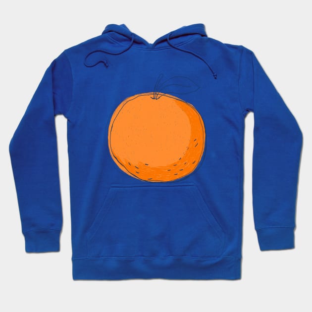 Orange Hand Drawn Hoodie by Mako Design 